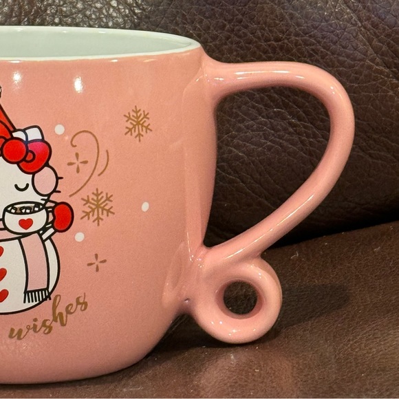 Warm Wishes Hello Kitty Snowman Pink Christmas Mug - Picture 3 of 7